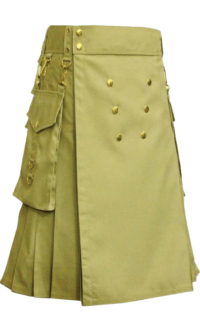 UTILITY KILT WITH GOLDEN BUTTONS