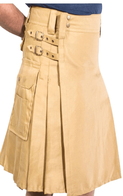 KHAKI UTILITY KILT MANS FASHION