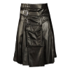 MEN COWHIDE BLACK LEATHER KILT