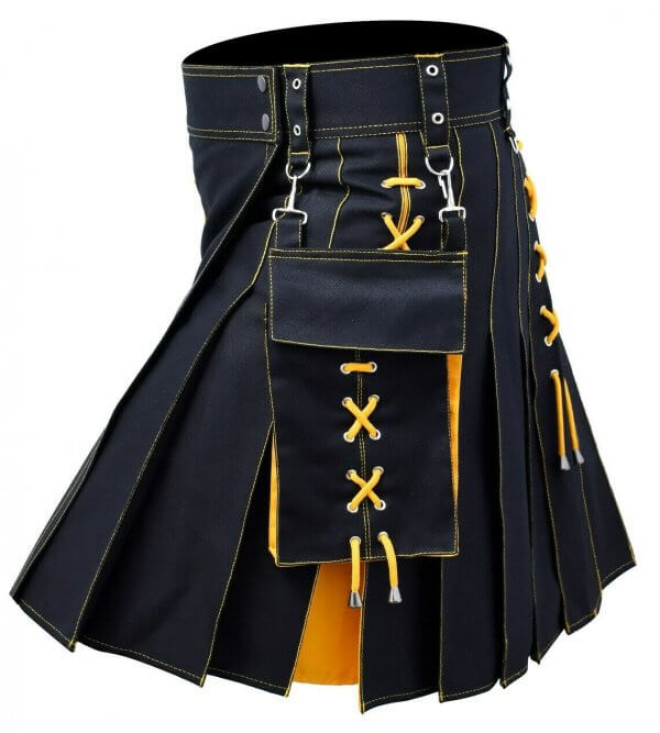 Kilts for Men, Utility Kilt, 100% Cotton Jeans Men’s Kilt