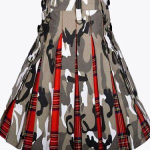 Arban Camo Royal Stewart Tartan Scottish Cargo Utility Hybrid Kilt2