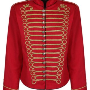 Elegant Gold Braided Grey Napoleonic Hussar Military Uniform Style Tunic Pelisse