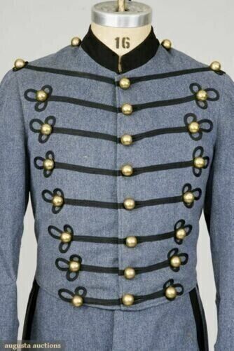 New Men’s Coat Grey American Military Uniform Braids Black Jacket, Trousers, Uni