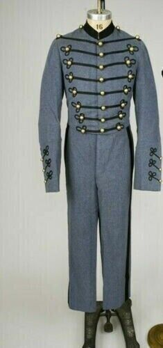 New Men’s Coat Grey American Military Uniform Braids Black Jacket, Trousers, Uni2