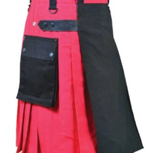 Scottish Utility Kilt Black And Red1