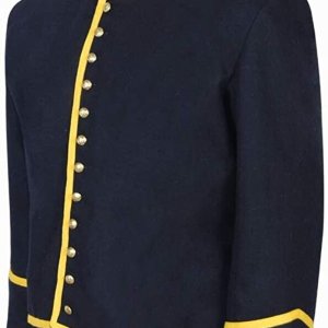 US Civil war Union Navy Blue Cavalry Mounted Wool Shell Jacket with Yellow Trim