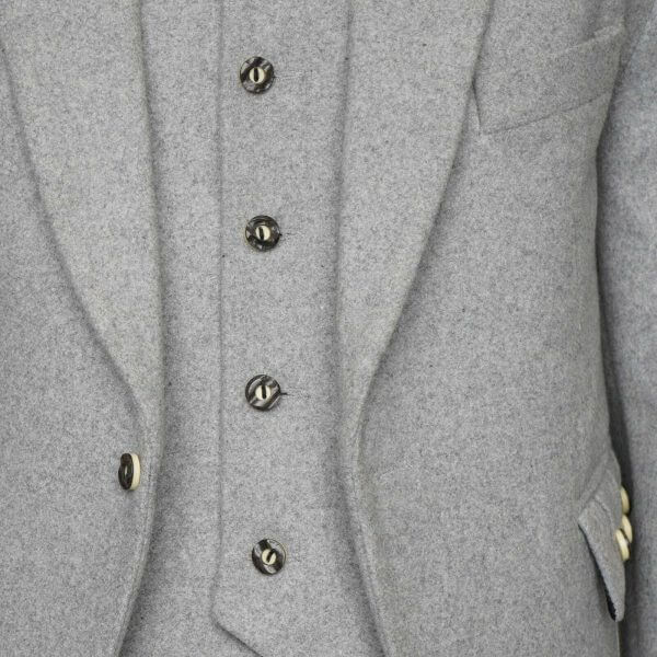 100% WOOL Argyle kilt Jacket & Waistcoat Vest Scottish Argyle Jacket Light Grey2