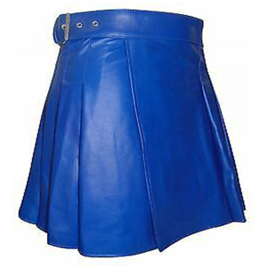 2020 Buy New Women Blue leather utility kilt Scottish kilt