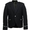 Black Scottish Kilt Argyll Jacket & 5 Buttons Waistcoat