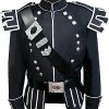 Black Traditional Scots Guards Style Doublet with Castellated Shoulder Shells