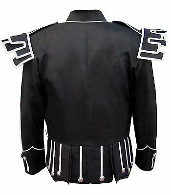 Black Traditional Scots Guards Style Doublet with Castellated Shoulder Shells1