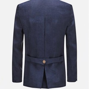 Blue Trachten Jacket Mens Serge Wool Jacket Traditional Oktoberfest Custom