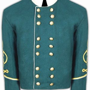 Civil War Sharpshooter Green General Double Breasted Shell Jacket confederate