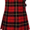 Clan Wallace Red Tartan Kilt for Kids, 100% Acrylic Tartan Kilt of Childrens, Boys and Girls.