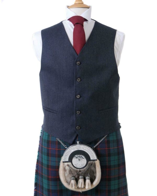 Crail Highland Jacket and Waistcoat in Midnight Blue Arrochar Tweed1