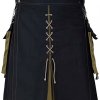 Fashion Utility Hybrid Kilt Black And Khaki