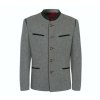 German Bavarian Jacket Austrian Traditional Tyrol Loden Blazer Wool Jacket Gray