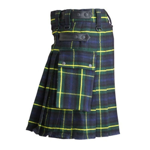 Gordon tartan utility kilt heavy 16oz with leather strap