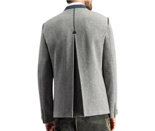 Gray German Bavarian Jacket Traditional Tyrol Loden Blazer Austrian Wool Jacket1