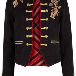 Lauren Band Jacket Military Embroidered Gold Open Front