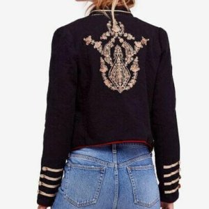 Lauren Band Jacket Military Embroidered Gold Open Front