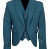 Lovat Blue tweed Argyle Highland Kilt Jacket with Five Button Waistcoat