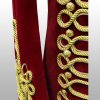 Men Braided Red Velvet Jacket Military Gold Braided Jacket Hussar Velvet Jacket1