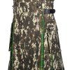 Men Military Digital Camo Utility Hybrid Kilt Irish Tartan Under Pleated