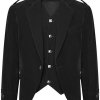 Men’s Black Color Velvet Scottish Highland Argyle Kilt Jacket & Waistcoat