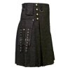 Men’s Black Denim Modern Kilt