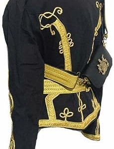 Men’s Black and Gold Ceremonial Hussar Officers Military Jacket