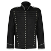 Men’s Black hussar steampunk cotton parade jacket, military jacket