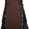 Men’s High Quality Hybrid Kilt- Brown Cotton and Heritage of Scotland Tartan