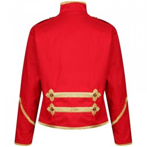 Men’s Military Army Gold Hussar Drummer Officer Music Festival Parade Jacket