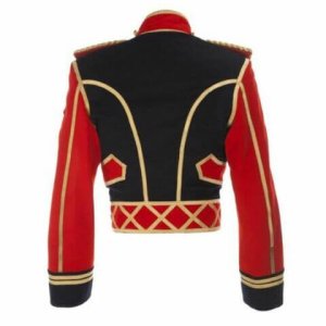 Men’s Military Officer Jacket Red And Black Cotton