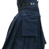 Men’s Navy Blue 100% Genuine Leather Straps Fashion Sport Utility Kilt1