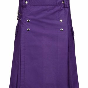 Men’s Purple Utility Kilt Made in 100% Cotton