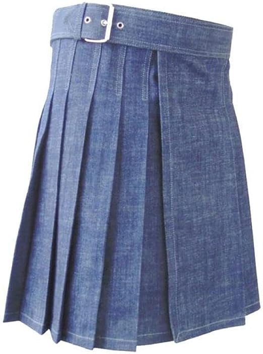 Men’s Unique Blue Denim Scottish Kilt1