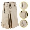 Military Combat Tactical Duty Kilt Police Cargo Urban Uniform Khaki Cotton Kilt1