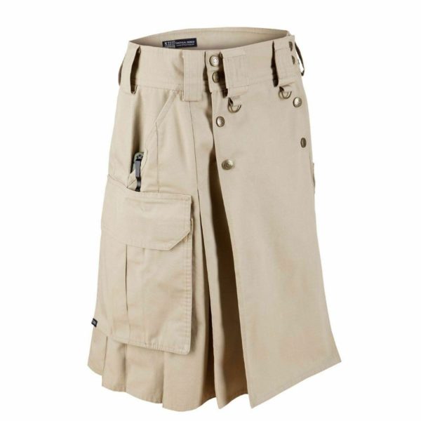 Military Combat Tactical Duty Kilt Police Cargo Urban Uniform Khaki Cotton Kilt2