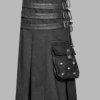 New Great Scottish Gothic Cotton Utility Kilt For Men