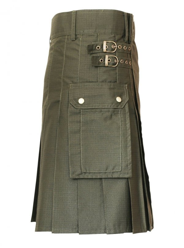 New Scottish Men Tactical Utility Kilts Dark Green