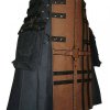 New Scottish Traditional Fashion Kilt Black And Brown Kilts1