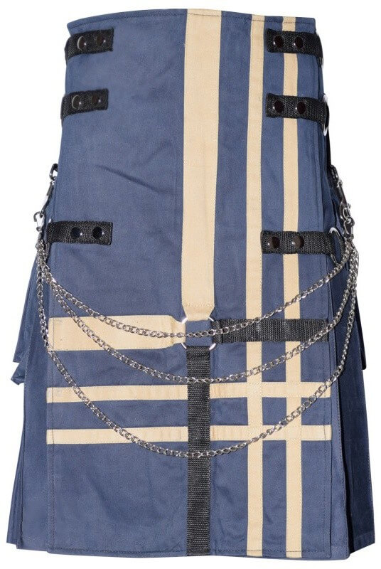 New Stylish Blue Cotton Utility Kilt