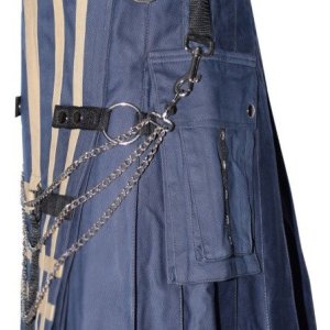 New Stylish Blue Cotton Utility Kilt