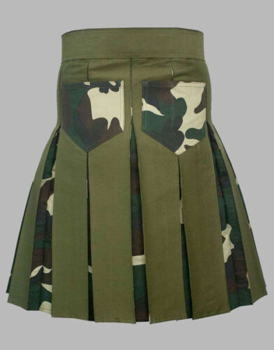 Olive Hybrid Kilt Trekking Tailor-made for Men – Under Camo Pleats