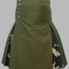 Olive Hybrid Kilt Trekking Tailor-made for Men – Under Camo Pleats2