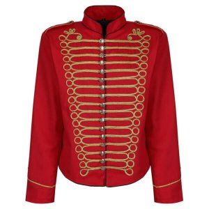 Red Gold Officer Military Drummer Parade Jacket