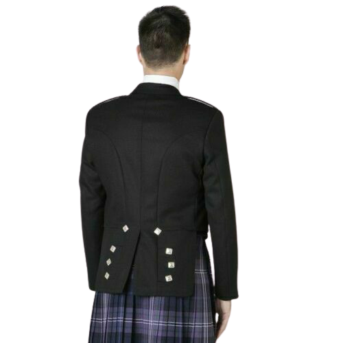 Scottish Barathea Wool Prince Charlie Kilt Jacket With & 5 Button Waistcoat1