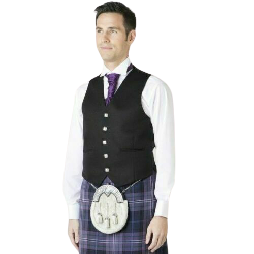 Scottish Barathea Wool Prince Charlie Kilt Jacket With & 5 Button Waistcoat2